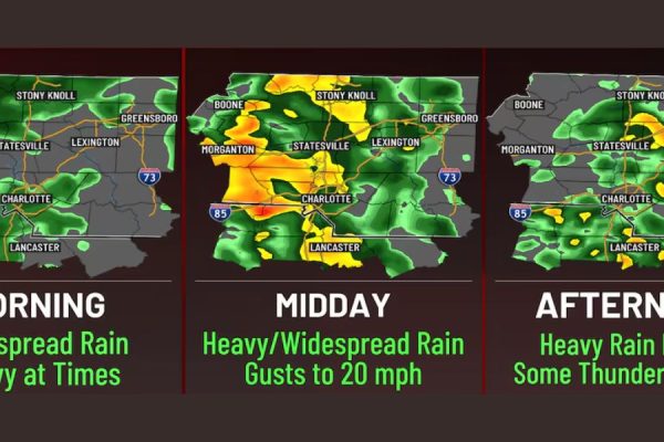 Cold and Rainy Thursday Ahead Expect Heavy Rain, Thunder, and Possible Flooding in North Carolina