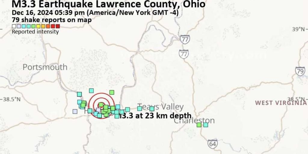 3.3 Magnitude Earthquake Near Chesapeake, Ohio, Impacts Kentucky, West Virginia Communities