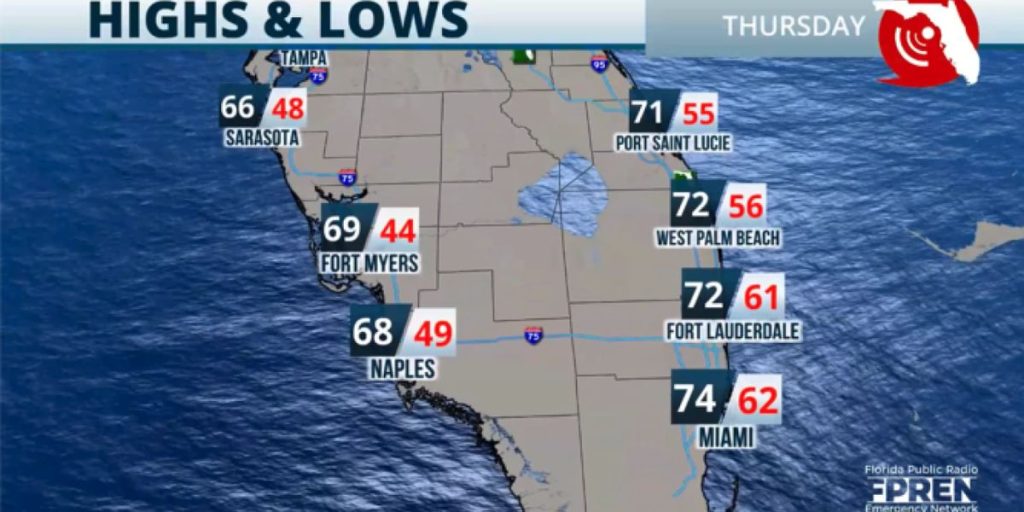 Cold Front Hits Florida Frost in the North, Cooler Temps in the Center, Drought Lingers in the South Florida (1)