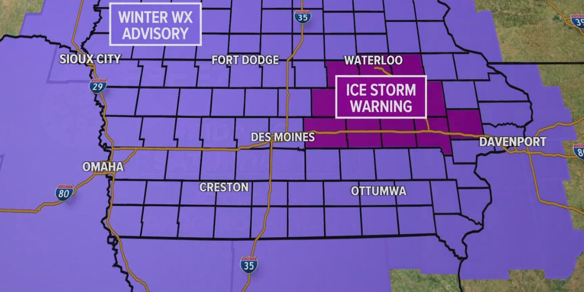 Southeast Iowa and Northeast Missouri on Alert as Ice Storm Warning Issued by NWS