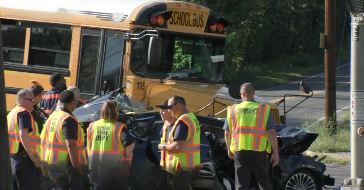 Car Mangled After Collision with School Bus in Deptford Township: What Happened?